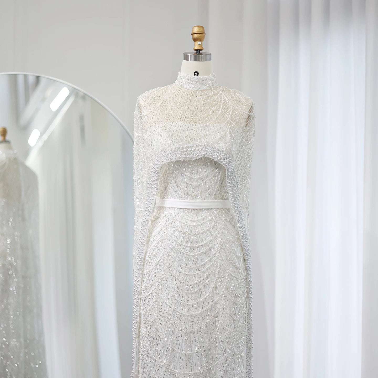 Modest Cape Dress - Royal Blue - Asiyah Dresses