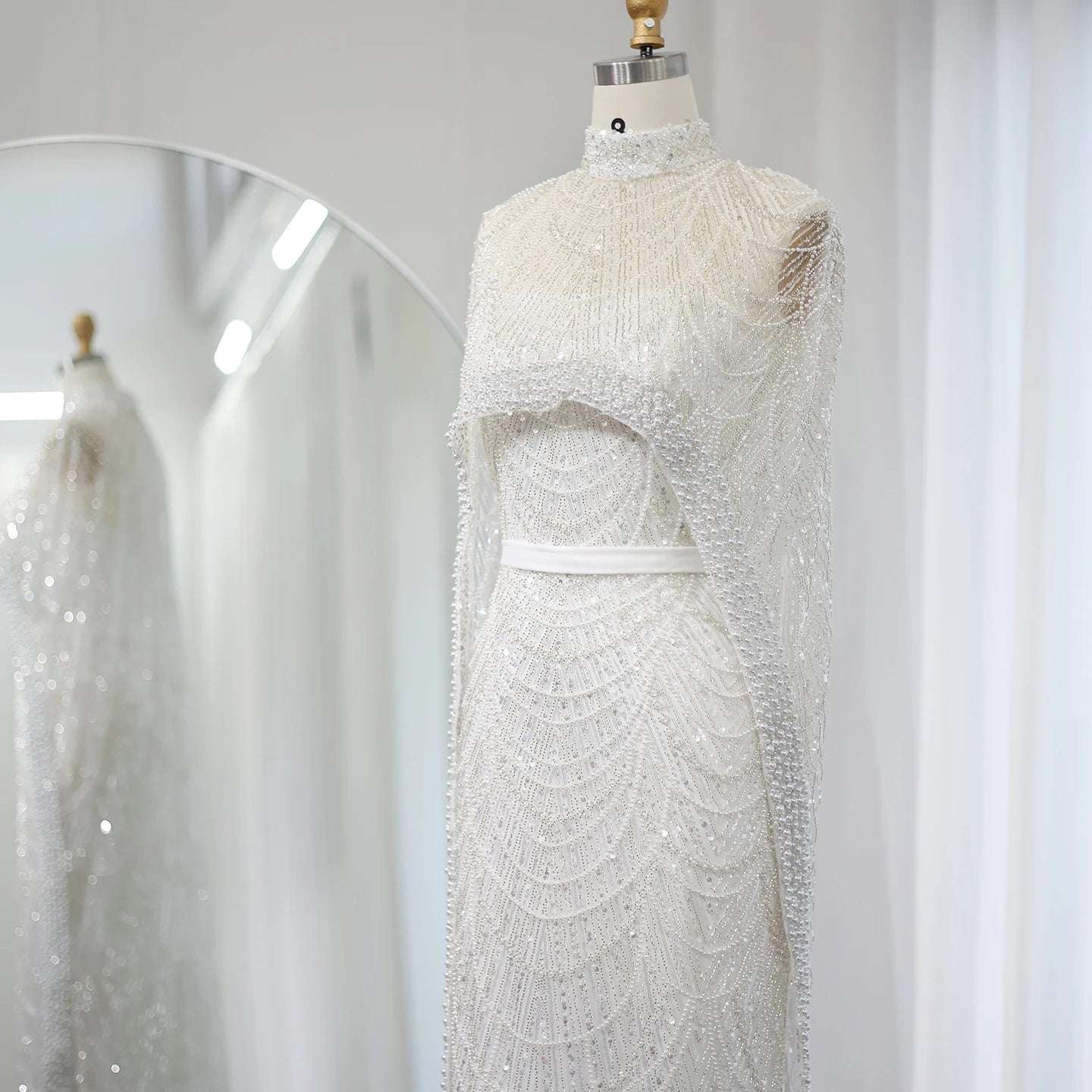 Modest Cape Dress - Royal Blue - Asiyah Dresses