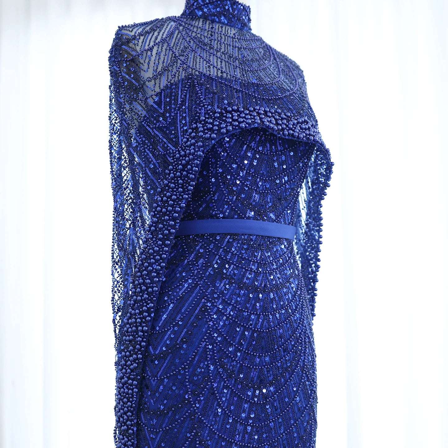 Modest Cape Dress - Royal Blue - Asiyah Dresses