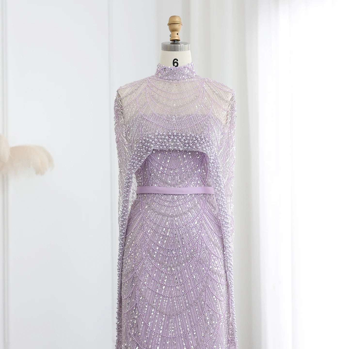 Modest Cape Dress - Royal Blue - Asiyah Dresses