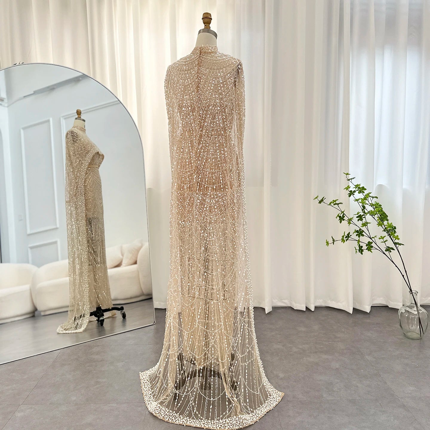 Modest Cape Dress - Royal Blue - Asiyah Dresses