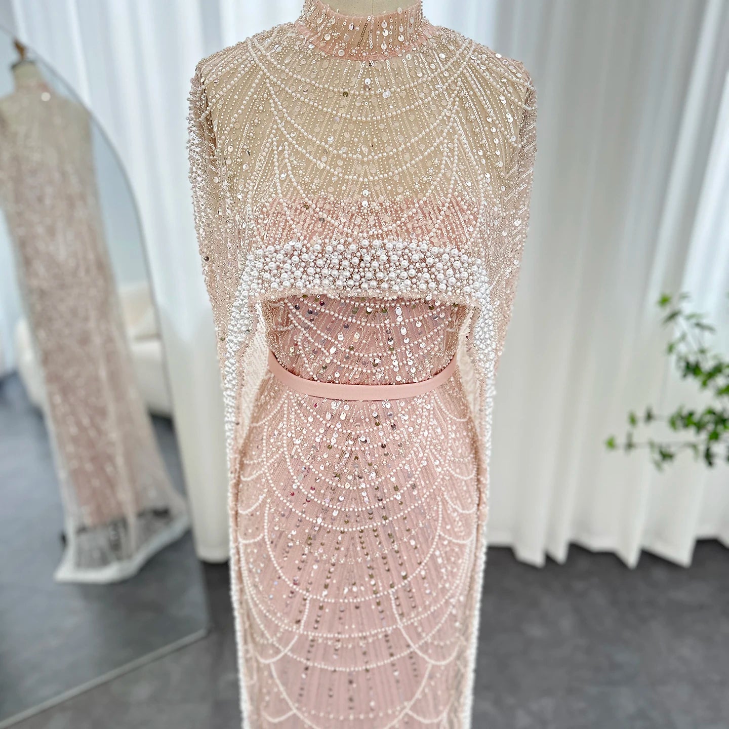 Modest Cape Dress - Royal Blue - Asiyah Dresses