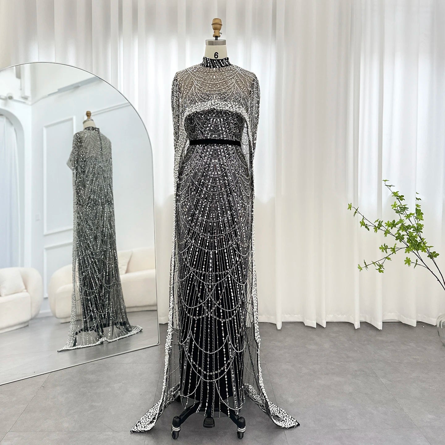 Modest Cape Dress - Royal Blue - Asiyah Dresses