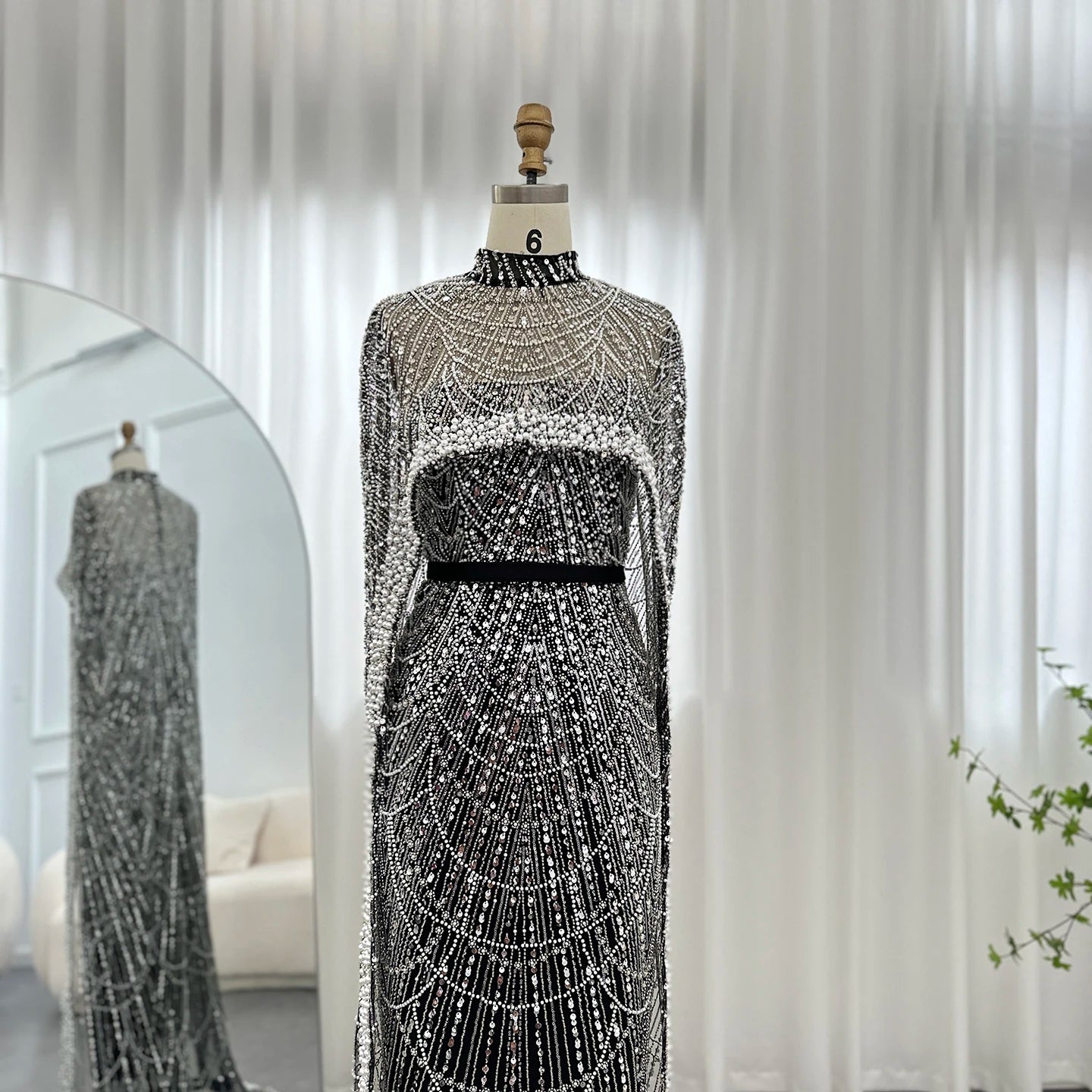 Modest Cape Dress - Royal Blue - Asiyah Dresses