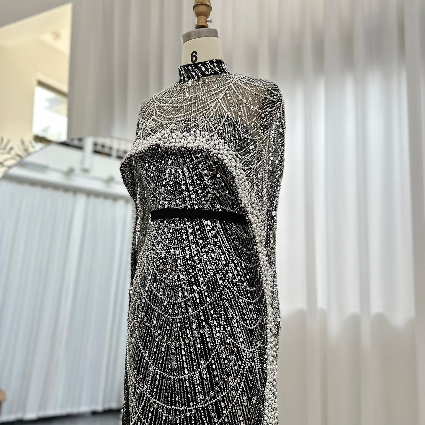 Modest Cape Dress - Royal Blue - Asiyah Dresses