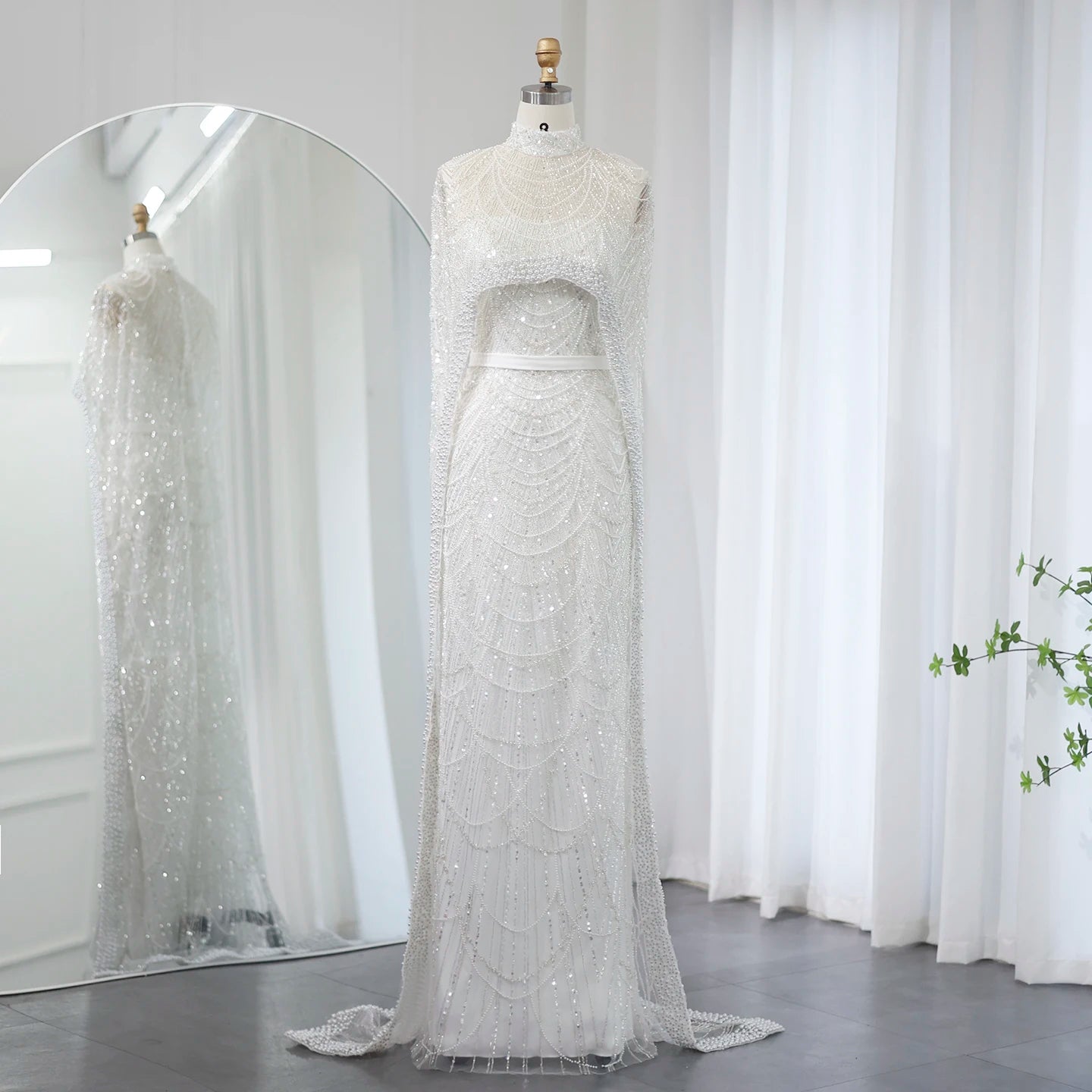 Modest Cape Dress - Royal Blue - Asiyah Dresses