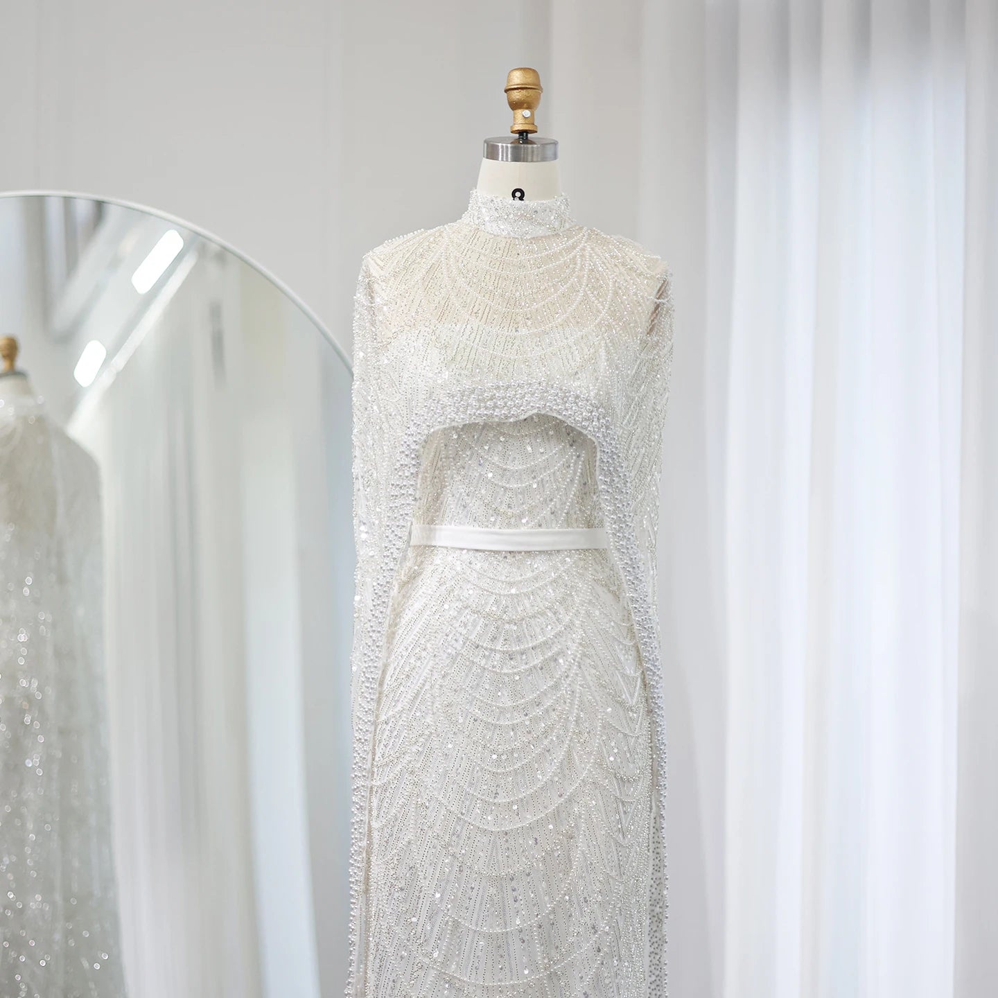 Modest Cape Dress - Royal Blue - Asiyah Dresses