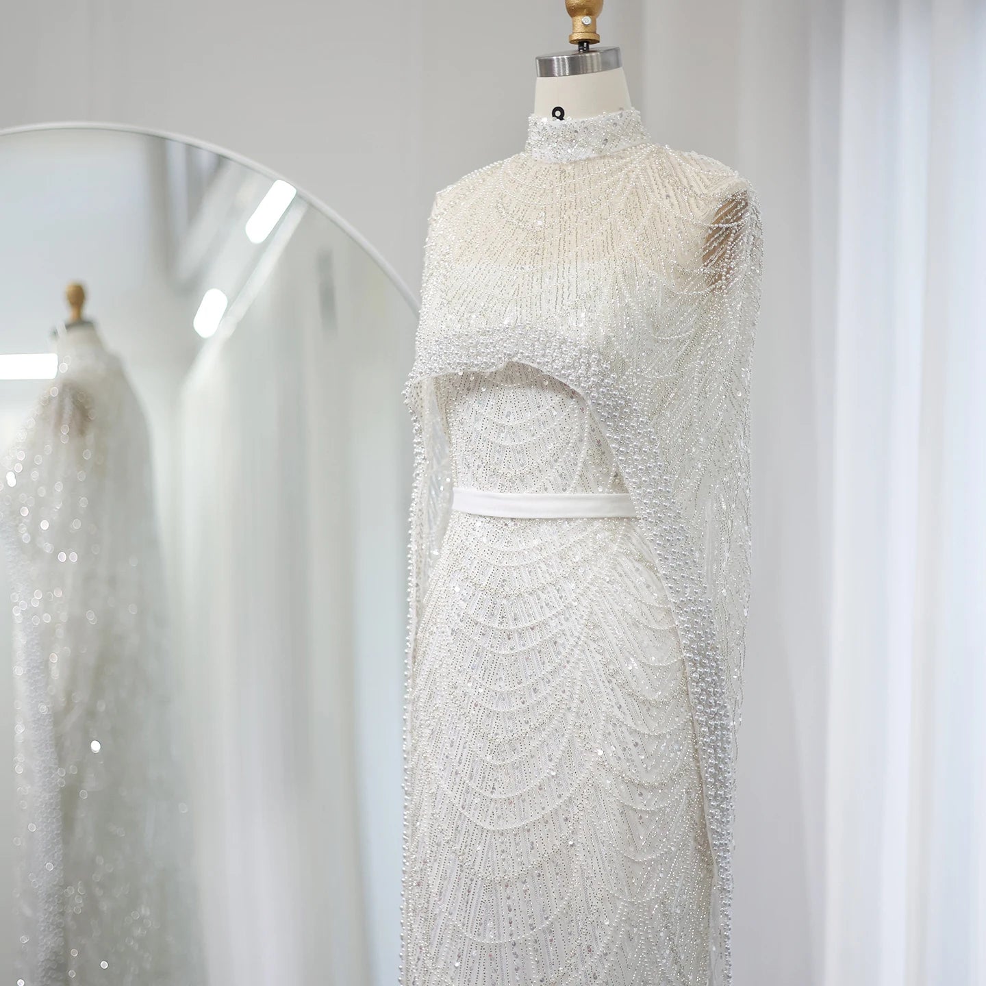 Modest Cape Dress - Royal Blue - Asiyah Dresses