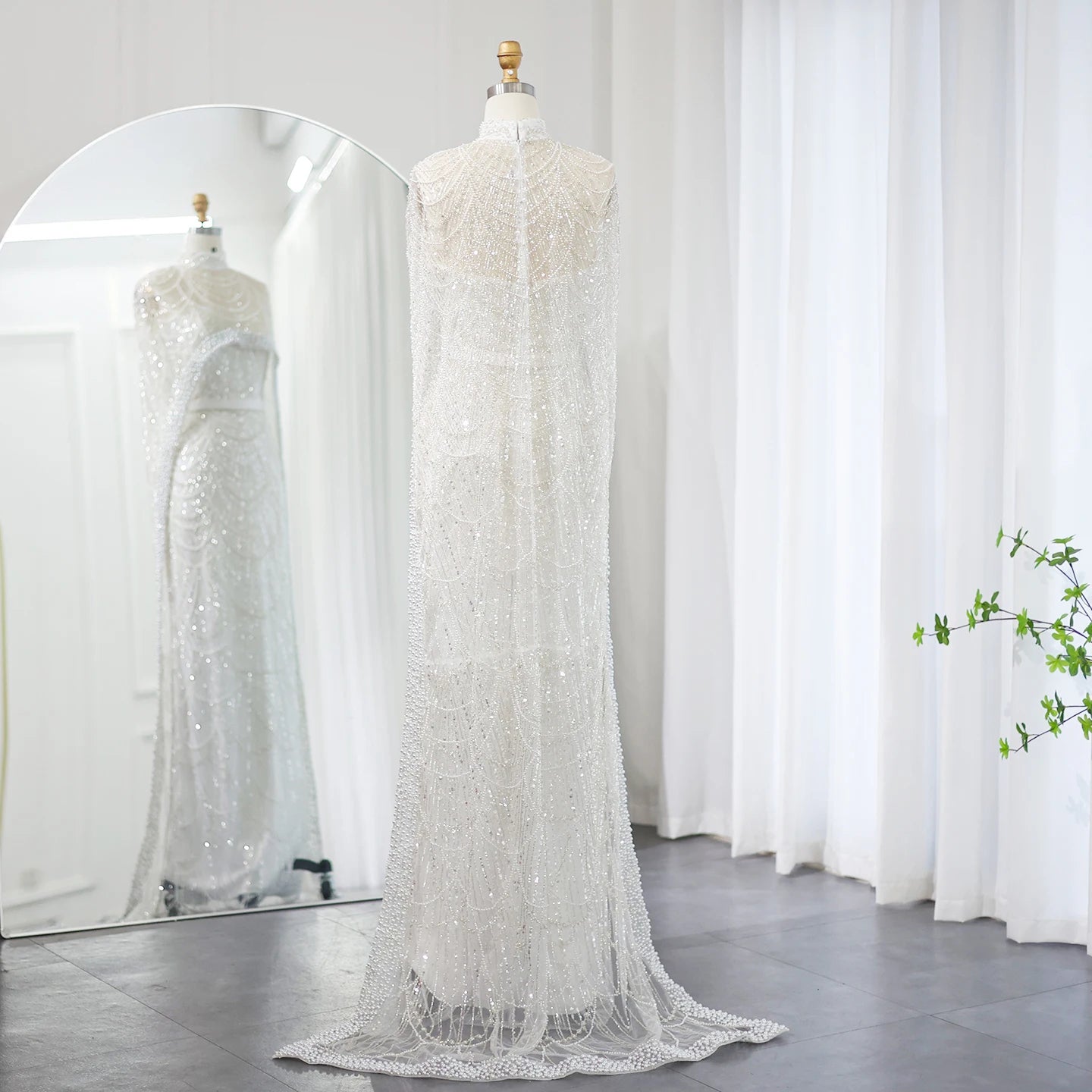 Modest Cape Dress - Royal Blue - Asiyah Dresses