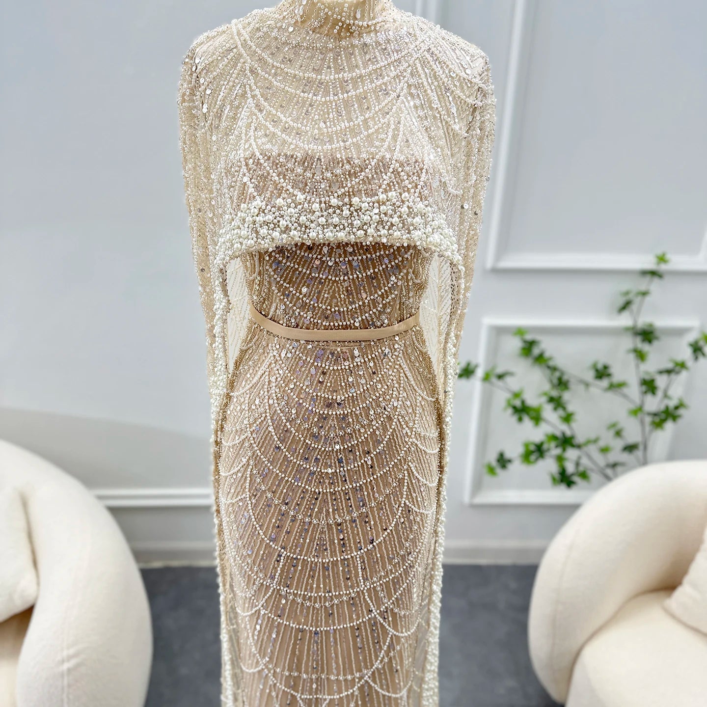 Modest Cape Dress - Royal Blue - Asiyah Dresses