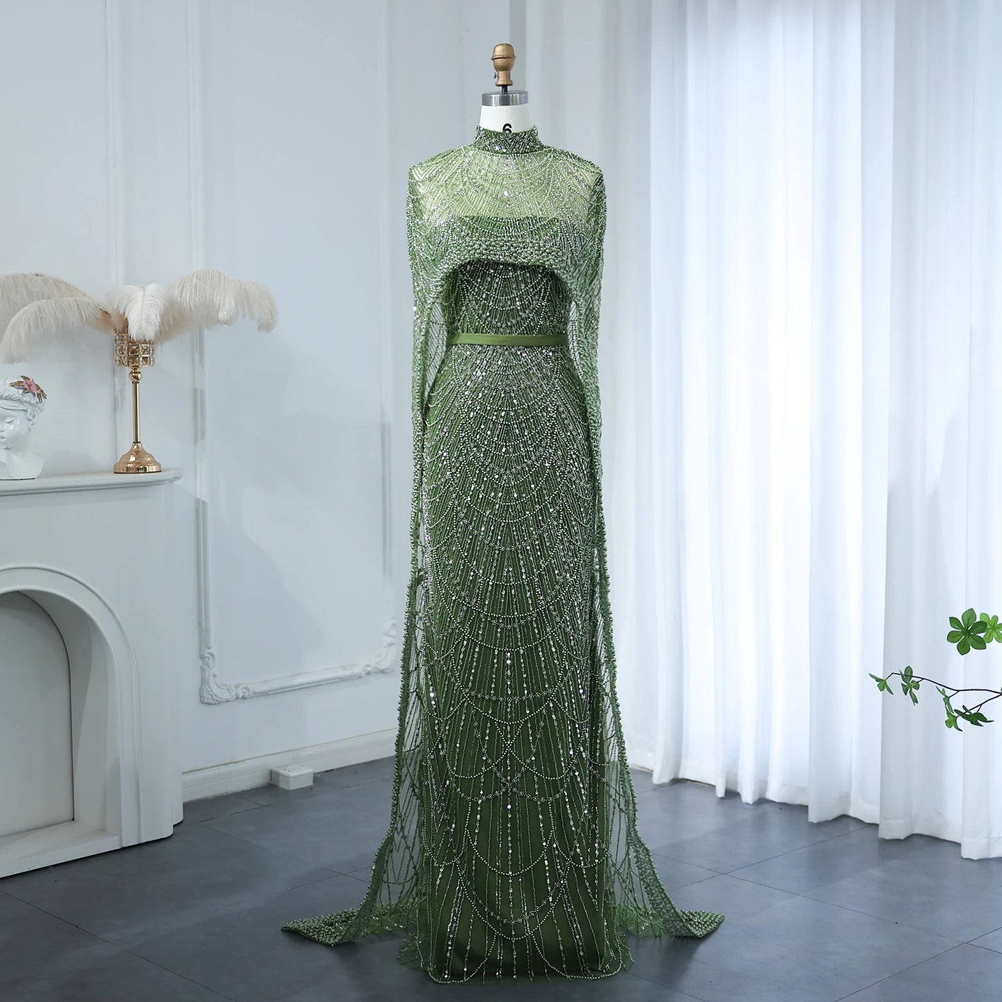 Modest Cape Dress - Royal Blue - Asiyah Dresses