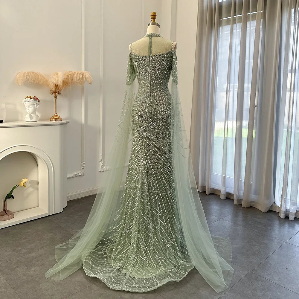 Almina Dress - Sage Green Bridal Gown - Asiyah Dresses