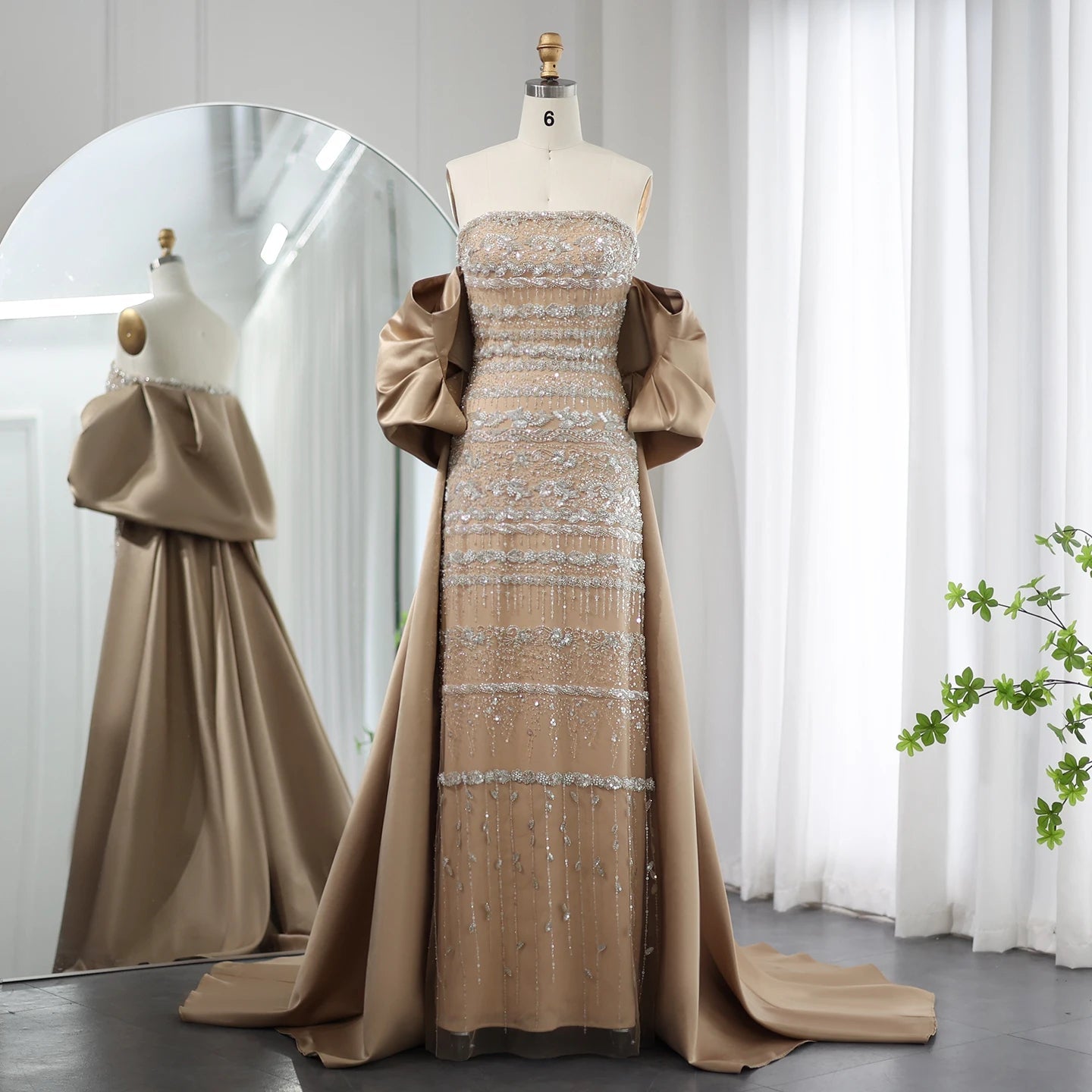 Samira Dress - Champagne Evening Dress - Asiyah Dresses