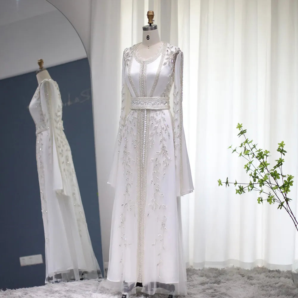 Sitara Kaftan - White Luxury Kaftan Bridal Dress - Asiyah Dresses