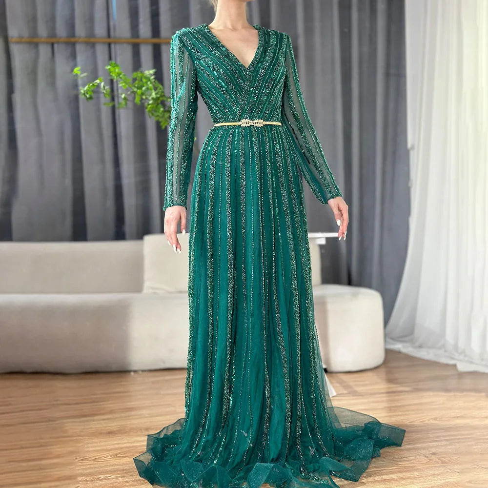 Elegant Dress - Dalia Green Dress