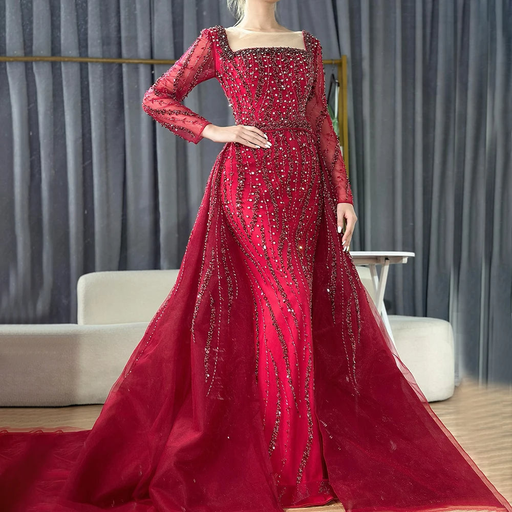 Elegant Modest Dress - Farah Red Dress