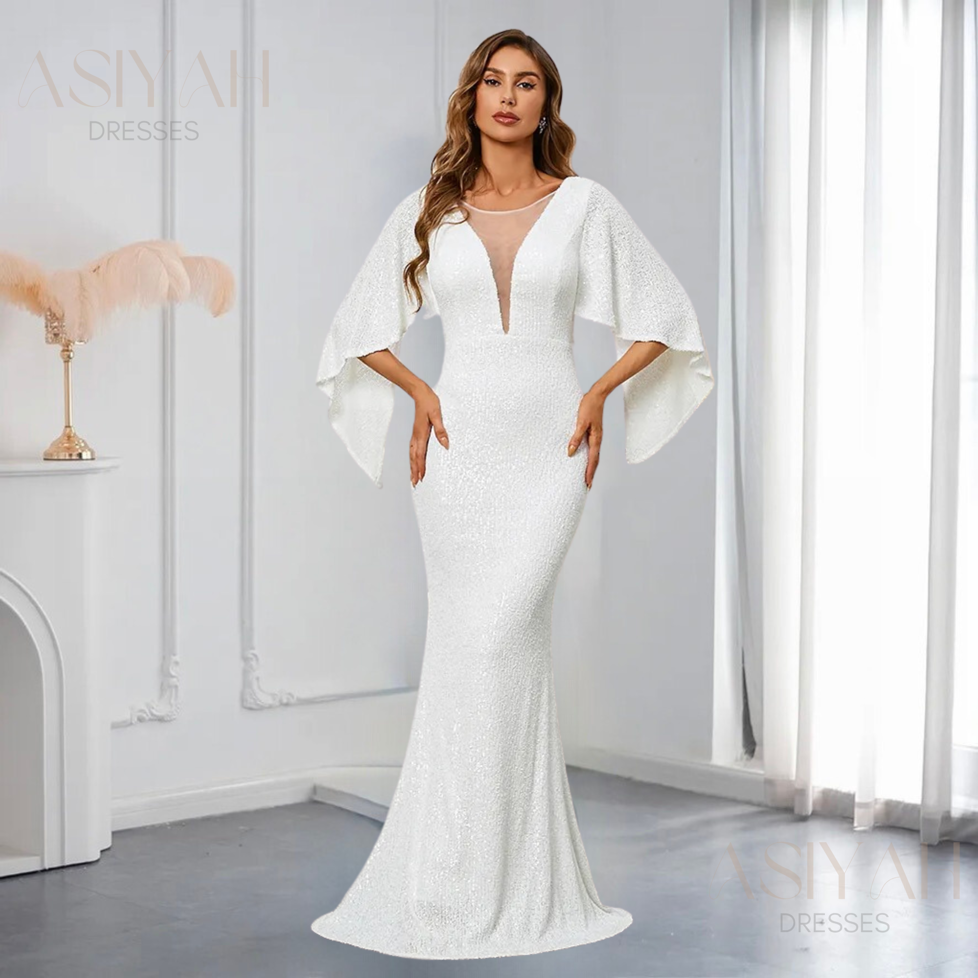 Bridal Allure - Modest Flare Sleeve - Asiyah Dresses