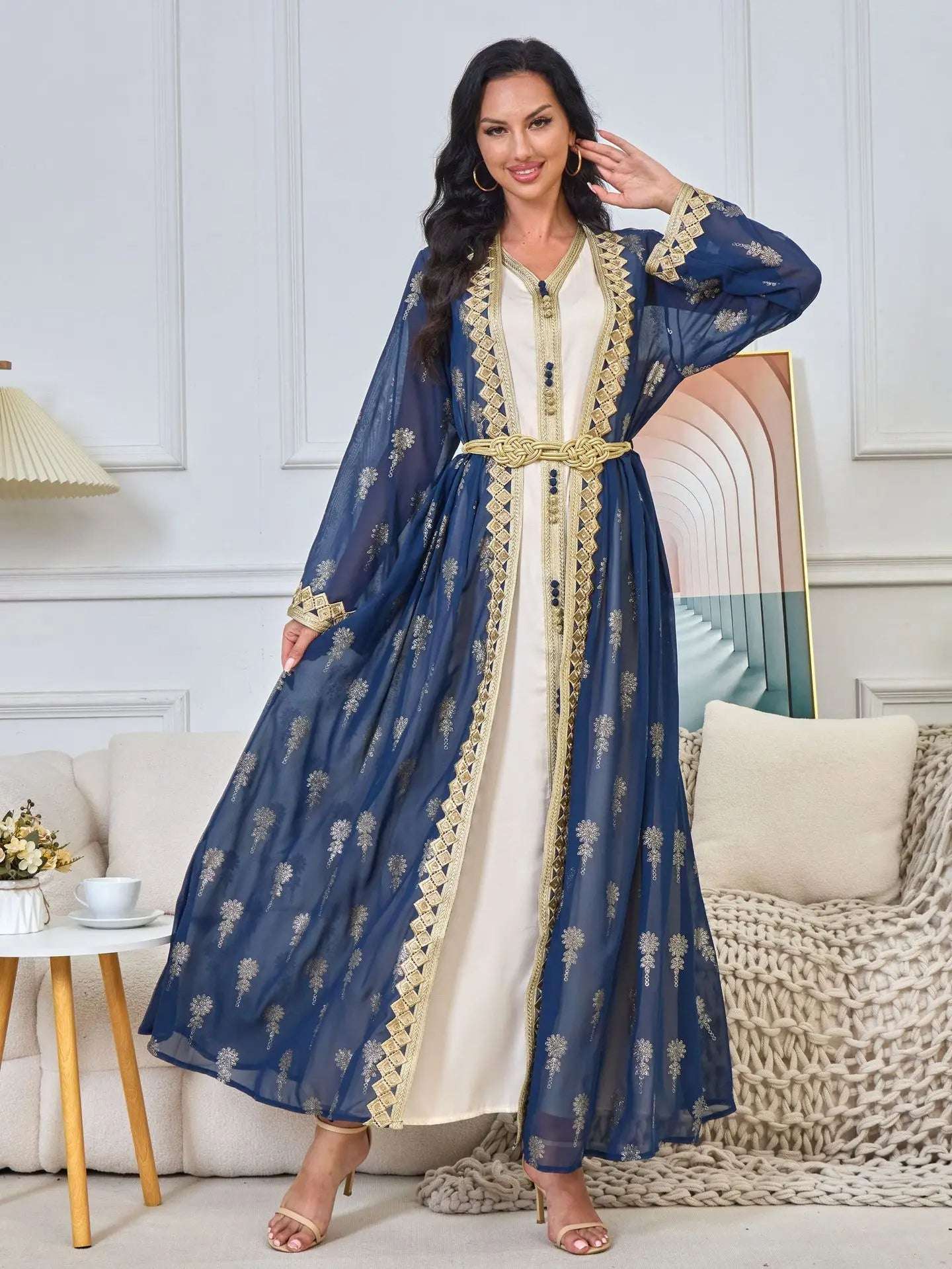 Luxury Moroccan Kaftan - Blue