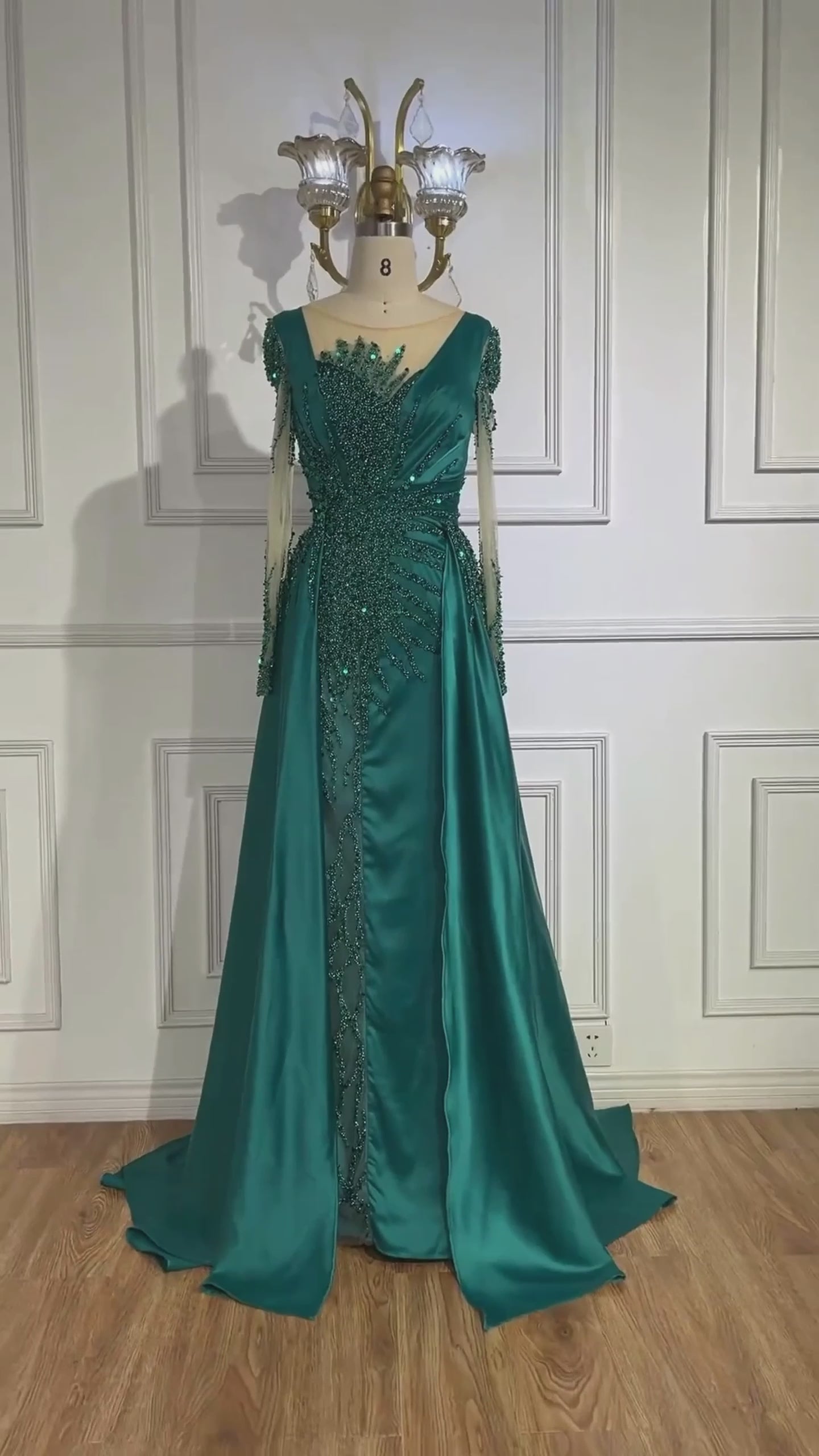 Green Bridal Modest Dress - Tahera