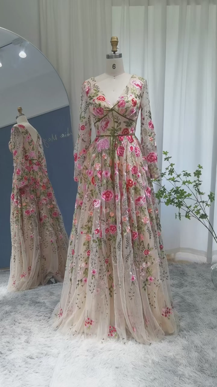 Peony Floral Dress - Modest Gown