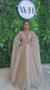 Load and play video in Gallery viewer, Homaira Dress - Dubai Luxury Cape Dress Nude